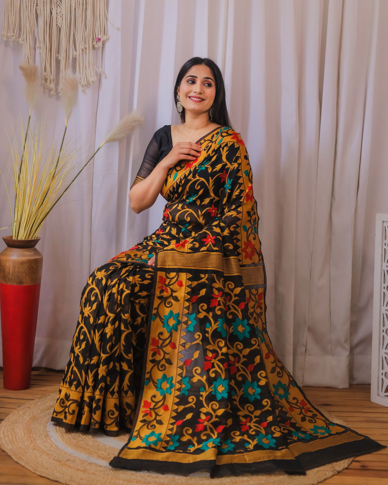Jamdani Traditional Cotton Silk Durga Puja Special Saree Catalog